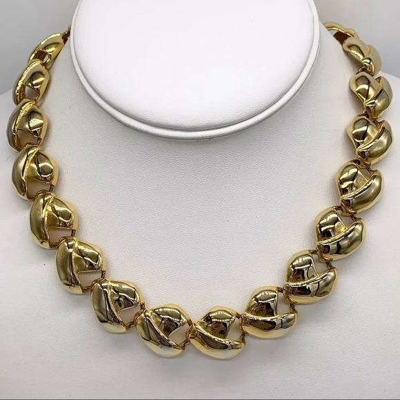 Anne Klein Vintage Gold Links Necklace - Picture 1 of 5